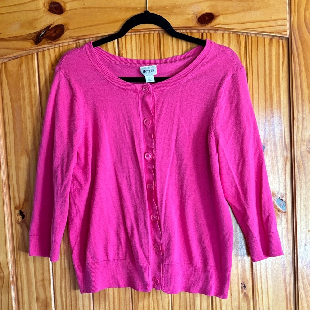 Talbots Vibrant Pink Cardigan